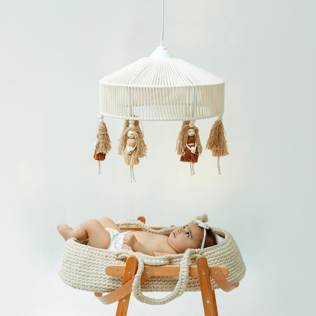 لوستر مکرومه/رافیا دستباف مدل نوزادی