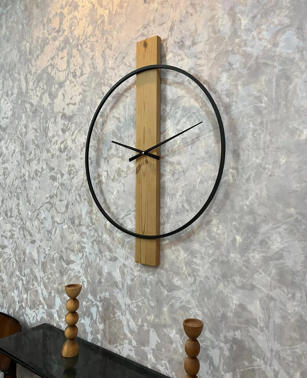ساعت چوبی فلزی